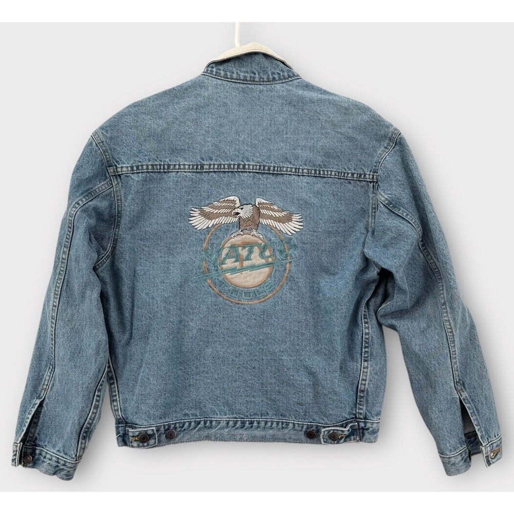 Vintage Matco Tools Denim Jacket Mens Medium‎ Automotive Embroidered Eagle USA
